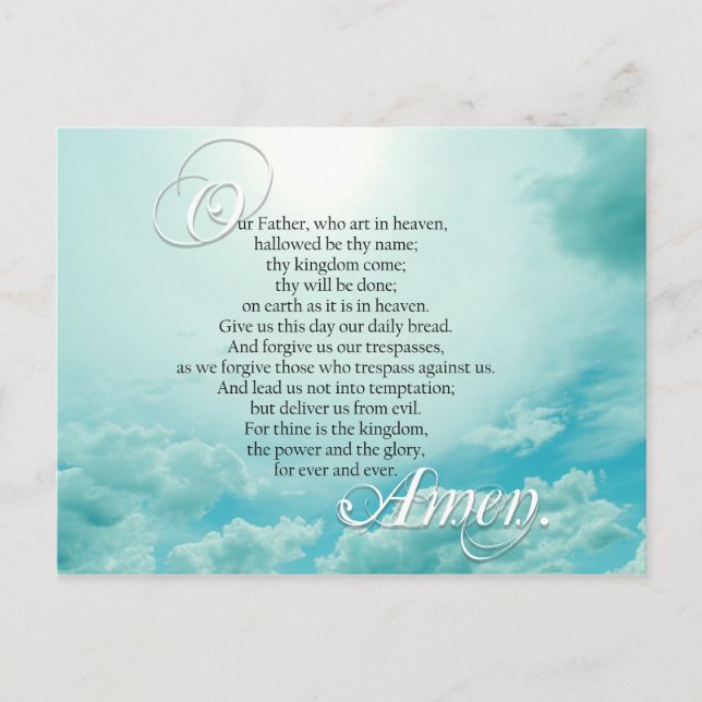 Carte Postale Seigneurs Prayer Christian Spiritual (Devant)