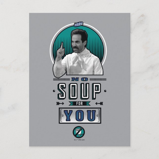 Carte Postale Seinfeld | Pas De Soupe Pour Vous Graphique (Devant)