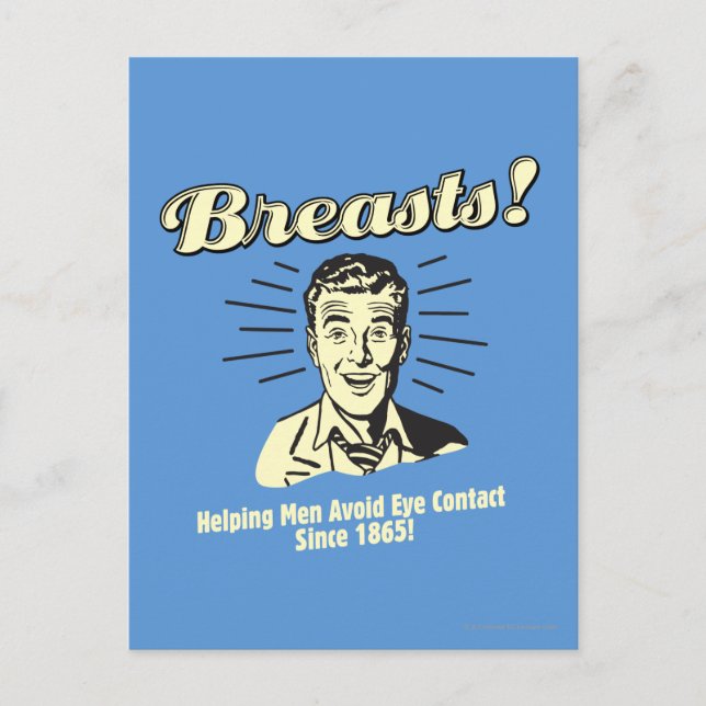 Carte Postale Seins : L'aide évitent le contact visuel (Devant)