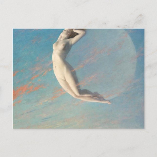 Carte Postale Selene Par Albert Aublet 1880 Femme Et Lune (Devant)