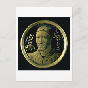 Carte Postale Self portrait medallion, c.1450 (enamel on copper)