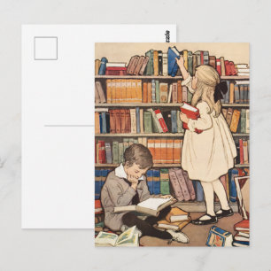 Carte Postale Semaine du livre pour enfants illustration de bibl