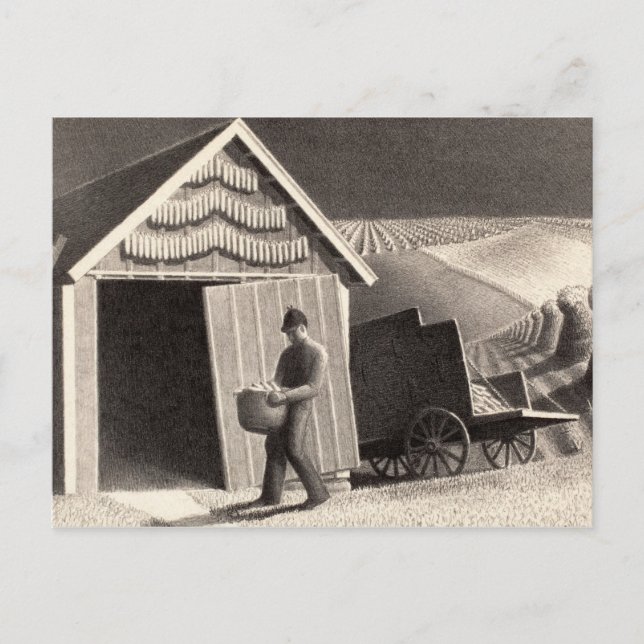 Carte Postale Semences et récolte, 1937 par Grant Wood (Devant)