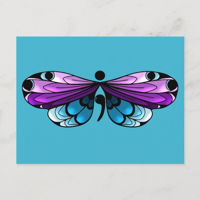 Carte postale Semi-colon du papillon de sensibilis (Devant)