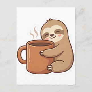 Carte Postale Sending Slow Vibes Sloth Postcard |Cute Hello Note