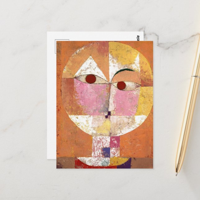 Carte Postale Senecio par Paul Klee (Devant/Arrière en situation)