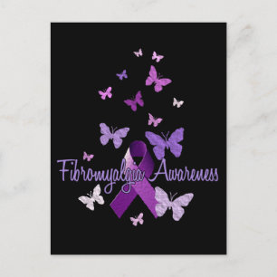 Carte Postale Sensibilisation à la fibromyalgie (rubans et papil
