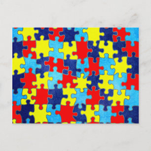 Carte Postale Sensibilisation à l'autisme-Puzzle par Shirley Tay