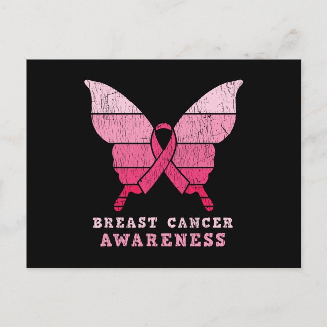 Carte Postale Sensibilisation au cancer du sein Bouton rose Bout (Devant)