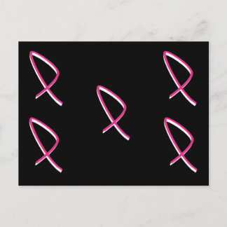 Carte Postale Sensibilisation au cancer du sein Ruban rose