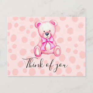 Carte Postale Sensibilisation au cancer du sein Ruban rose pense