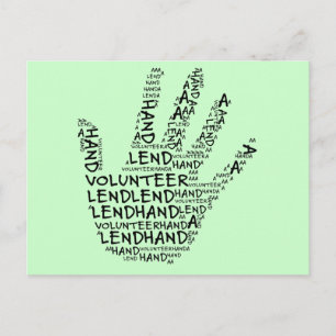 Carte Postale Sensibilisation des bénévoles : Prêter une main d'