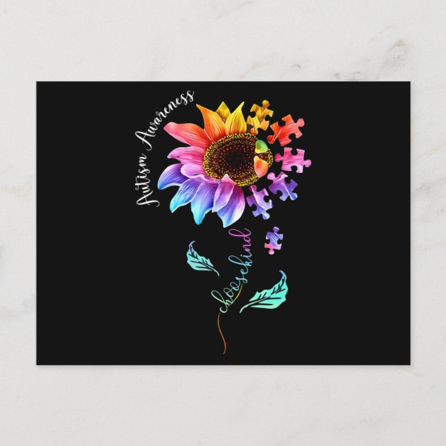 Carte Postale Sensibilisation sur l'autisme Acceptation Femmes M (Devant)