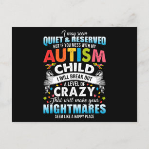 Carte Postale Sensibilisation sur l'autisme autistique Pièces Fi