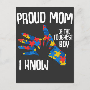 Carte Postale sensibilisation sur l'autisme Fier Maman Autistiqu