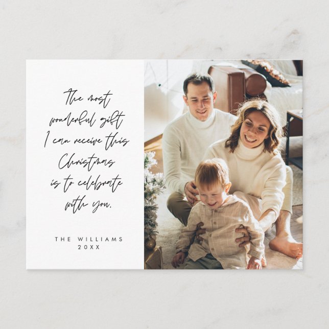 Carte Postale Sentimental, Joyeux Noël, Photo de famille (Devant)