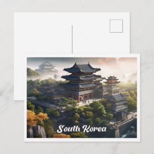 Carte Postale Séoul Corée du Sud Art Illustration de voyage vint