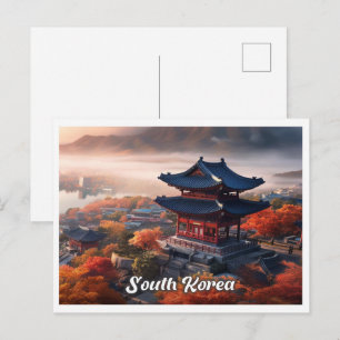 Carte Postale Séoul Corée du Sud Art Illustration de voyage vint