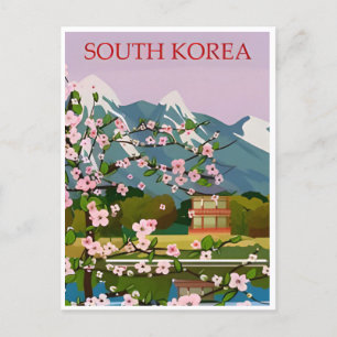 Carte Postale Séoul Corée du Sud Voyage Art Vintage rétro