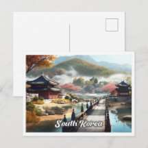 Seoul South Korea Art Vintage Travel Illustration