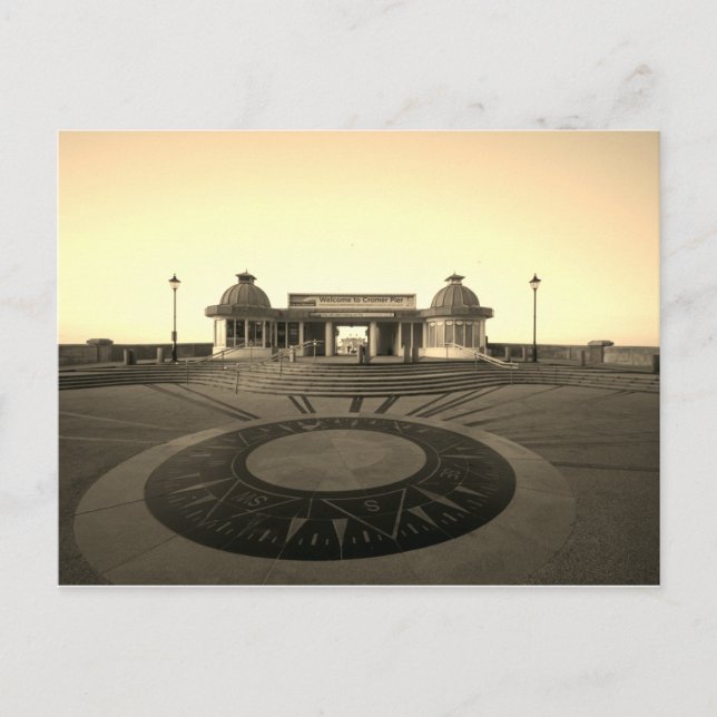 Carte postale Sepia Cromer Pier (Devant)