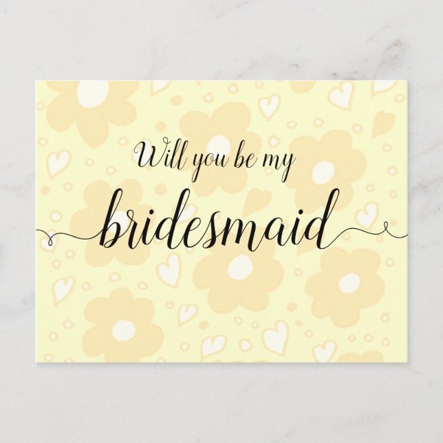 Carte postale Sepia Flowery Bridesmaid (Devant)