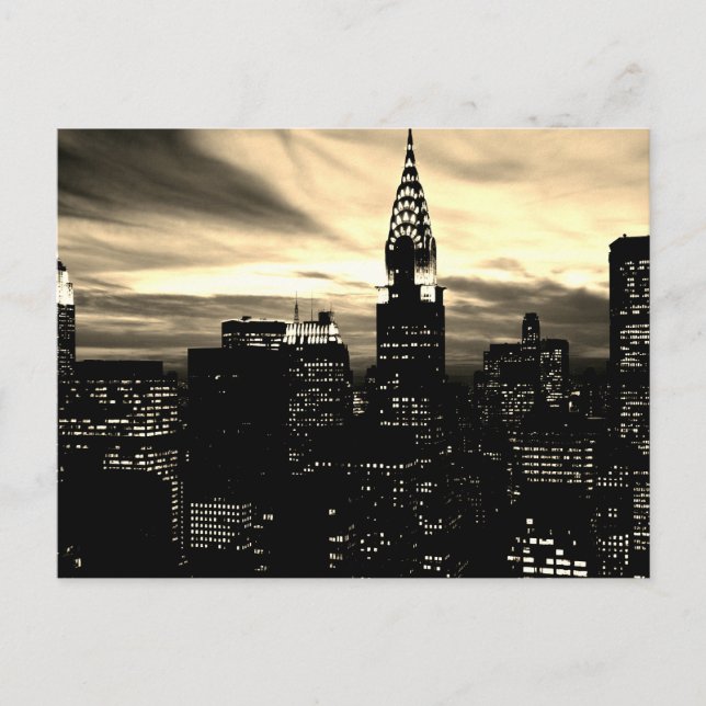 Carte Postale Sepia New York City Midtown (Devant)