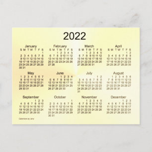 Carte Postale Sepia Shimmer Mini Calendrier 2022 par Janz