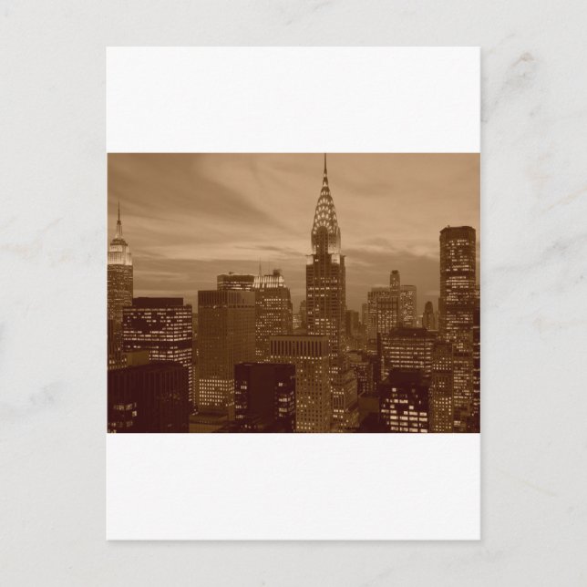 Carte Postale Sepia Tone New York (Devant)