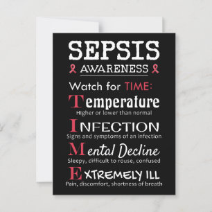 Carte Postale Sepsis Awareness Watch pour le guide TIME