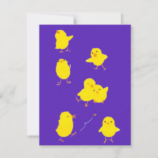 Carte postale Sept Bébés Mignons (Violet)
