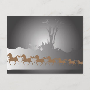 Carte Postale Sept chevaux