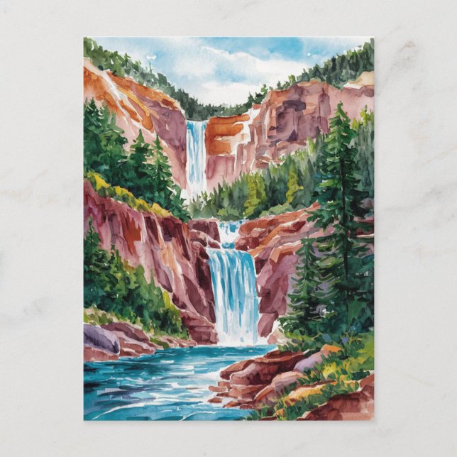 Carte Postale sept chutes colorado aquarelle Peinture (Devant)