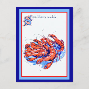 Carte Postale Sept Homards
