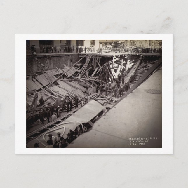 Carte Postale Septième Avenue Effondrement New York City 1915 (Devant)