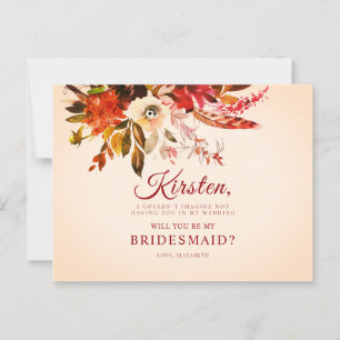 Carte Postale Seras-Tu Ma Servante D'Épouse Chute Florale Blush 