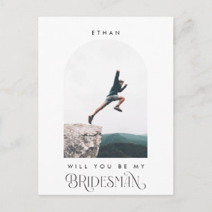 Carte Postale Seras-tu mon Bridesman Minimal Photo Moderne Arch