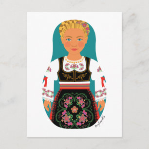 Carte postale Serbe Blonde Matryoshka
