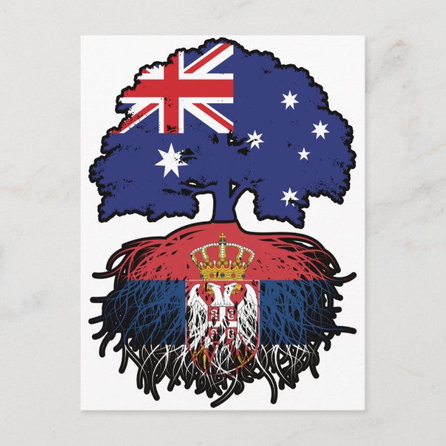Carte Postale Serbie Serbe Australie racine des arbres (Devant)