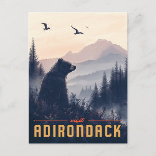 Carte Postale Serene Adirondack Bear : Un Vintage