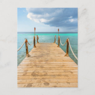 Carte Postale Serene Aruba Long Dock en bois & Ocean Bliss