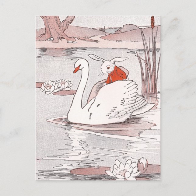 Carte Postale Serene Swan donne à Rabbit un ascenseur (Devant)