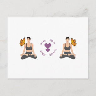 Carte Postale Sérénité Attire Serendipity Yoga Butterfly Love