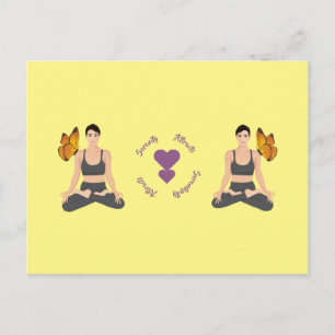 Carte Postale Sérénité Attire Serendipity Yoga Butterfly Love
