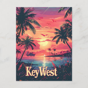 Carte Postale Sérénité occidentale clé : coucher de soleil tropi