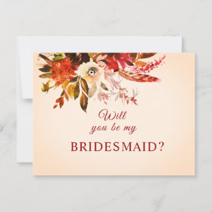 Carte Postale Serez-Vous Ma Femme D'Accueil Automne Floral Blush