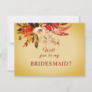 Carte Postale Serez-Vous Ma Femme D'Accueil Automne Floral vieil