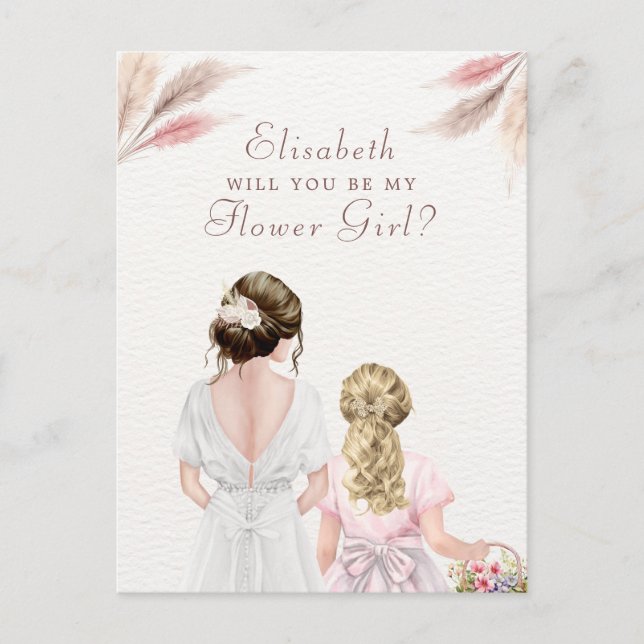 Carte Postale Serez-Vous Ma Proposition De Fête De Fête De Fille (Devant)