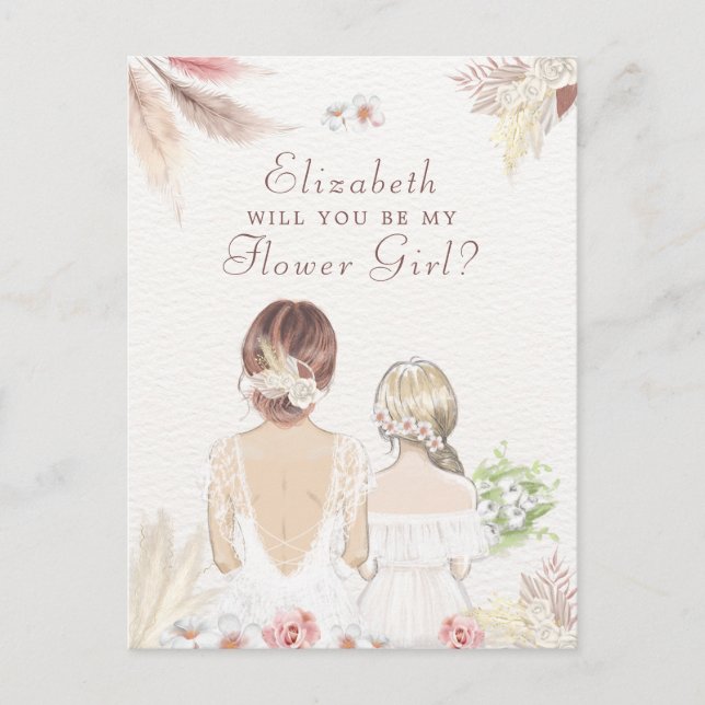 Carte Postale Serez-Vous Ma Proposition D'Épouse Flower Girl (Devant)
