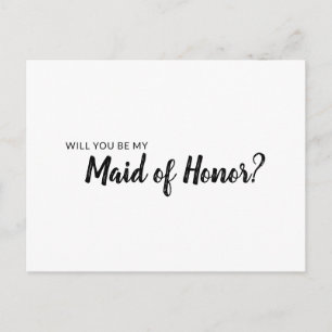 Carte Postale Serez-vous ma servante d'honneur invitation minima